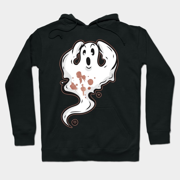 Ghost Is Scared Coffee Stains Of Cocoa Halloween Hoodie by SinBle